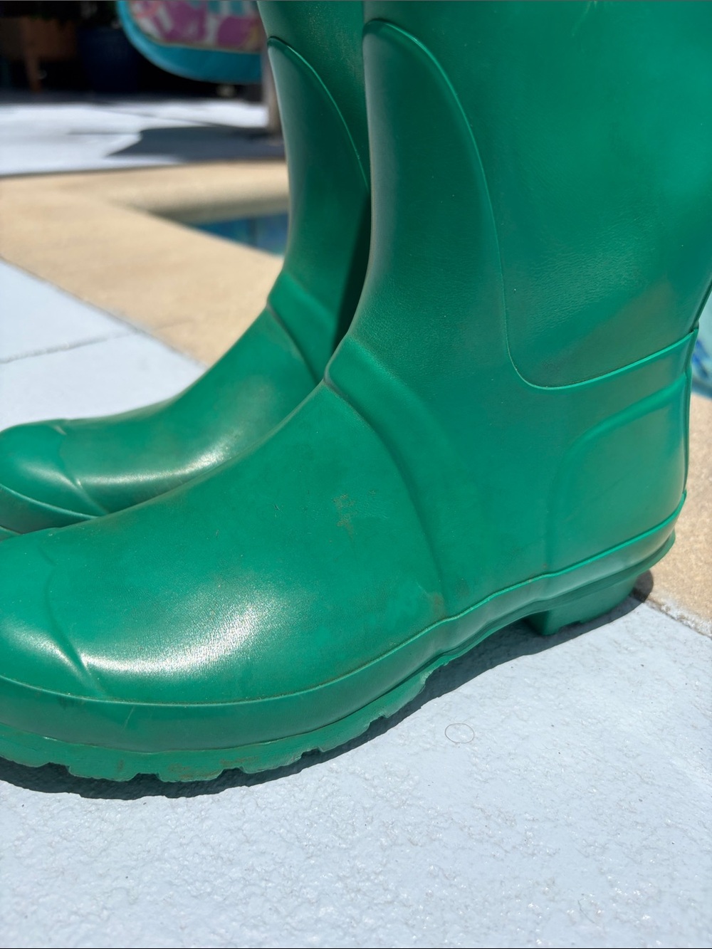 Hunter Green Tall Rain Boots - Emerald Green - Picture 5 of 11
